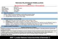 RPP 1 Lembar Bahasa Indonesia Kelas 8 Semester 2